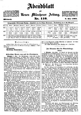 Neue Münchener Zeitung (Süddeutsche Presse) Mittwoch 8. Mai 1861