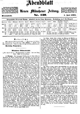 Neue Münchener Zeitung (Süddeutsche Presse) Samstag 1. Juni 1861