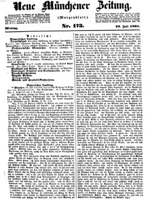 Neue Münchener Zeitung (Süddeutsche Presse) Montag 22. Juli 1861