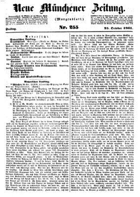 Neue Münchener Zeitung (Süddeutsche Presse) Freitag 25. Oktober 1861