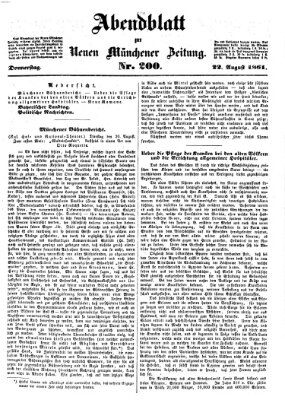 Neue Münchener Zeitung (Süddeutsche Presse) Donnerstag 22. August 1861