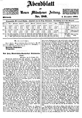 Neue Münchener Zeitung (Süddeutsche Presse) Mittwoch 4. Dezember 1861