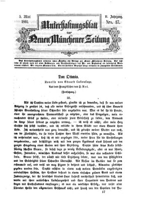 Neue Münchener Zeitung (Süddeutsche Presse) Sonntag 5. Mai 1861