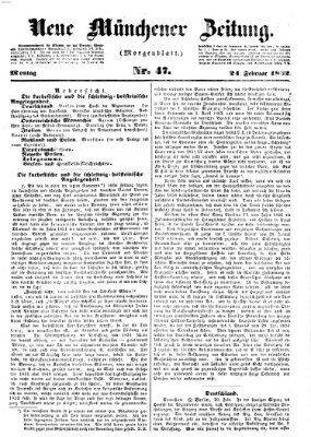 Neue Münchener Zeitung (Süddeutsche Presse) Montag 24. Februar 1862