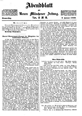 Neue Münchener Zeitung (Süddeutsche Presse) Donnerstag 2. Januar 1862