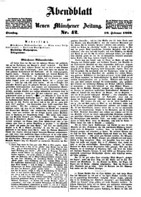 Neue Münchener Zeitung (Süddeutsche Presse) Dienstag 18. Februar 1862