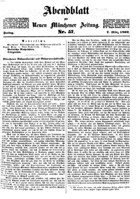 Neue Münchener Zeitung (Süddeutsche Presse) Freitag 7. März 1862