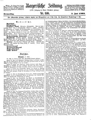 Bayerische Zeitung (Süddeutsche Presse) Donnerstag 5. Juni 1862