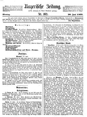 Bayerische Zeitung (Süddeutsche Presse) Montag 30. Juni 1862