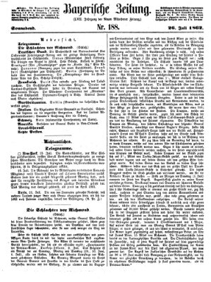 Bayerische Zeitung (Süddeutsche Presse) Samstag 26. Juli 1862