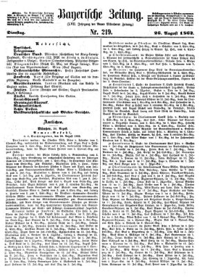 Bayerische Zeitung (Süddeutsche Presse) Dienstag 26. August 1862
