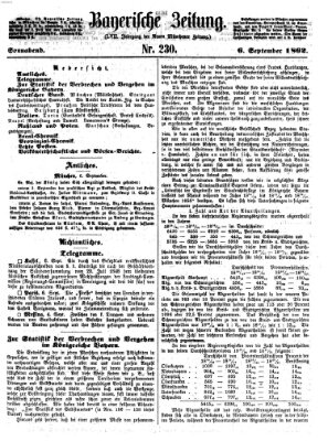 Bayerische Zeitung (Süddeutsche Presse) Samstag 6. September 1862