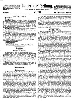 Bayerische Zeitung (Süddeutsche Presse) Freitag 19. September 1862