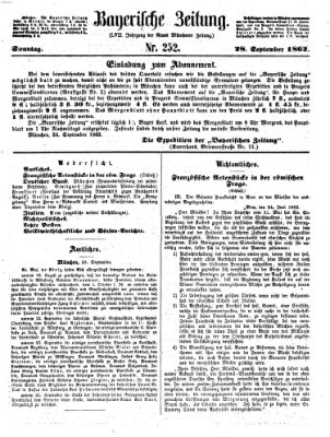 Bayerische Zeitung (Süddeutsche Presse) Sonntag 28. September 1862