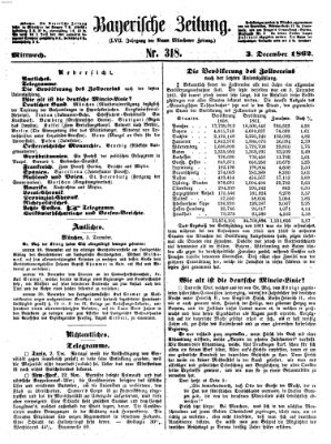 Bayerische Zeitung (Süddeutsche Presse) Mittwoch 3. Dezember 1862