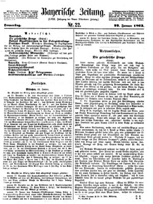Bayerische Zeitung (Süddeutsche Presse) Donnerstag 22. Januar 1863