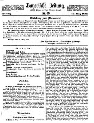 Bayerische Zeitung (Süddeutsche Presse) Dienstag 10. März 1863