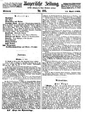 Bayerische Zeitung (Süddeutsche Presse) Mittwoch 15. April 1863