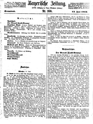 Bayerische Zeitung (Süddeutsche Presse) Samstag 13. Juni 1863