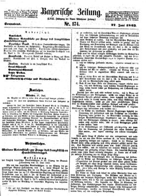 Bayerische Zeitung (Süddeutsche Presse) Samstag 27. Juni 1863