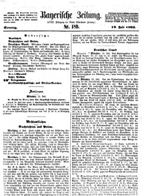 Bayerische Zeitung (Süddeutsche Presse) Sonntag 12. Juli 1863