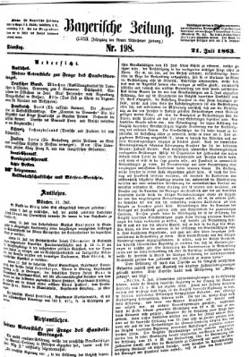 Bayerische Zeitung (Süddeutsche Presse) Dienstag 21. Juli 1863
