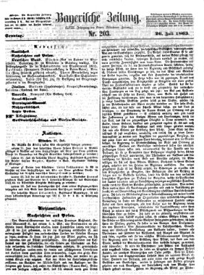 Bayerische Zeitung (Süddeutsche Presse) Sonntag 26. Juli 1863