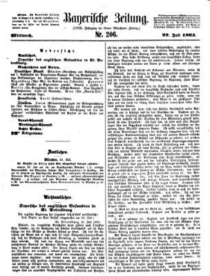 Bayerische Zeitung (Süddeutsche Presse) Mittwoch 29. Juli 1863