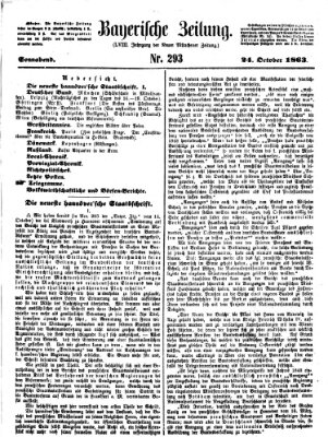 Bayerische Zeitung (Süddeutsche Presse) Samstag 24. Oktober 1863