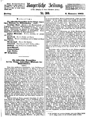 Bayerische Zeitung (Süddeutsche Presse) Freitag 6. November 1863