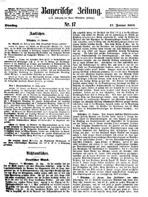 Bayerische Zeitung (Süddeutsche Presse) Dienstag 17. Januar 1865