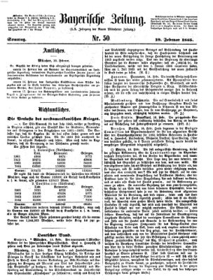 Bayerische Zeitung (Süddeutsche Presse) Sonntag 19. Februar 1865