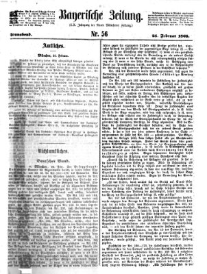Bayerische Zeitung (Süddeutsche Presse) Samstag 25. Februar 1865