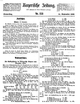 Bayerische Zeitung (Süddeutsche Presse) Donnerstag 14. September 1865