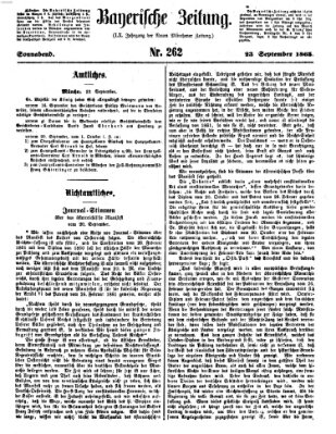 Bayerische Zeitung (Süddeutsche Presse) Samstag 23. September 1865