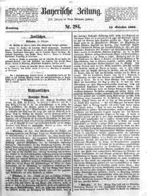 Bayerische Zeitung (Süddeutsche Presse) Sonntag 15. Oktober 1865