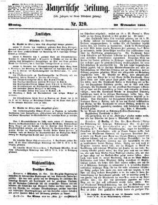 Bayerische Zeitung (Süddeutsche Presse) Montag 20. November 1865