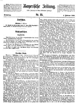 Bayerische Zeitung (Süddeutsche Presse) Sonntag 4. Februar 1866
