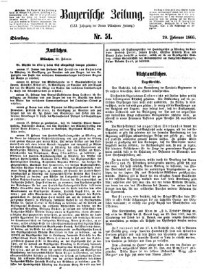 Bayerische Zeitung (Süddeutsche Presse) Dienstag 20. Februar 1866