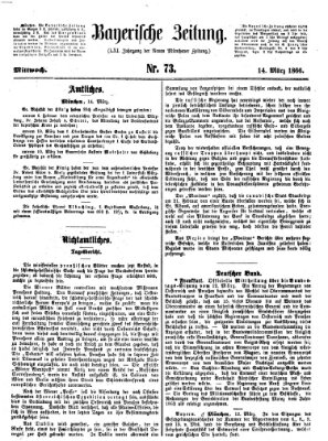 Bayerische Zeitung (Süddeutsche Presse) Mittwoch 14. März 1866