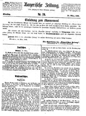 Bayerische Zeitung (Süddeutsche Presse) Dienstag 20. März 1866