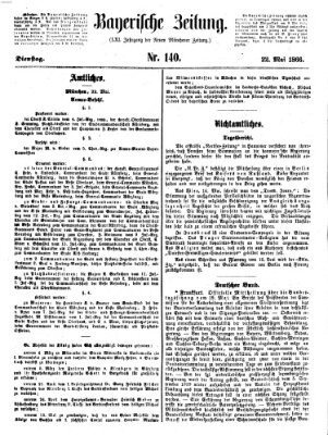 Bayerische Zeitung (Süddeutsche Presse) Dienstag 22. Mai 1866