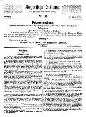 Bayerische Zeitung (Süddeutsche Presse) Dienstag 5. Juni 1866