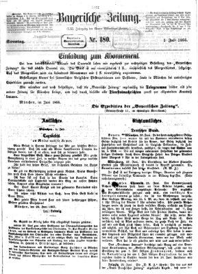 Bayerische Zeitung (Süddeutsche Presse) Sonntag 1. Juli 1866