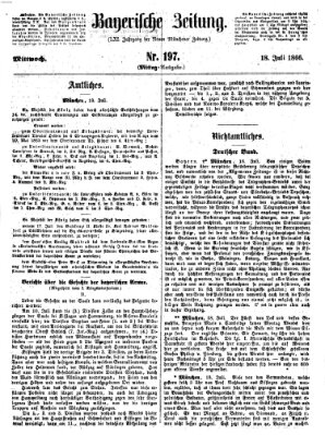 Bayerische Zeitung (Süddeutsche Presse) Mittwoch 18. Juli 1866