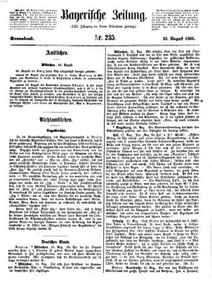 Bayerische Zeitung (Süddeutsche Presse) Samstag 25. August 1866