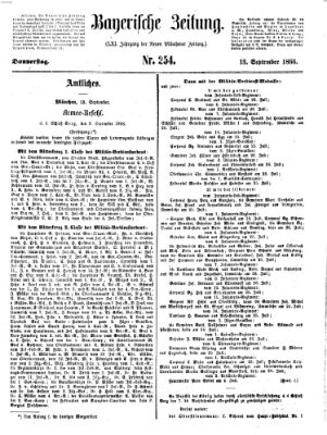 Bayerische Zeitung (Süddeutsche Presse) Donnerstag 13. September 1866