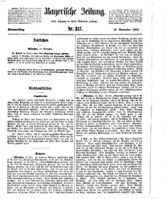 Bayerische Zeitung (Süddeutsche Presse) Donnerstag 15. November 1866