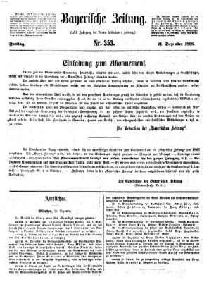 Bayerische Zeitung (Süddeutsche Presse) Freitag 21. Dezember 1866
