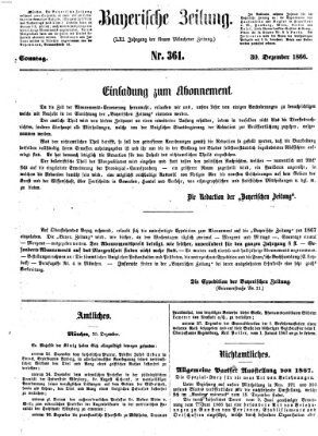 Bayerische Zeitung (Süddeutsche Presse) Sonntag 30. Dezember 1866